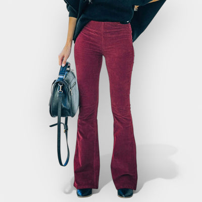 High-waisted clock‑shaped pants