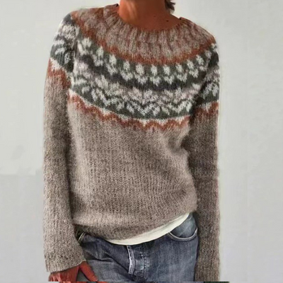Knitted sweater with a classic pattern