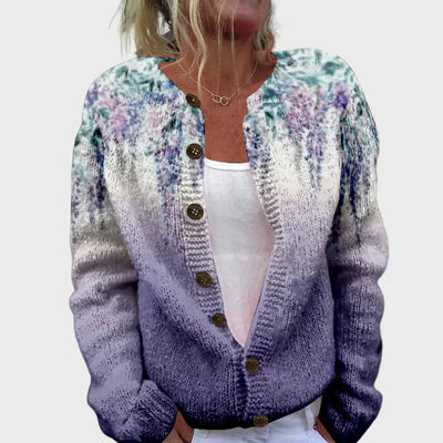 Elegant patterned knitted cardigan
