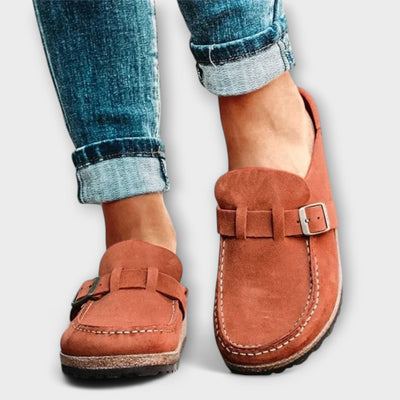 Comfort Buckled Suede-Look Loafers