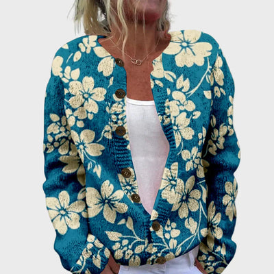 Elegant patterned knitted cardigan