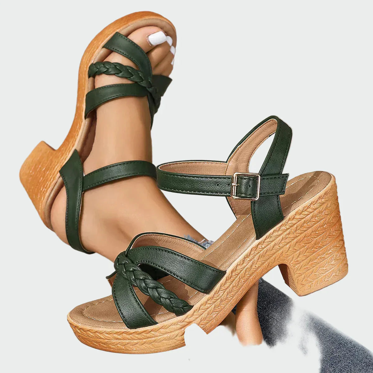 Woven sandals with a pattern
