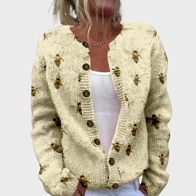 Elegant patterned knitted cardigan