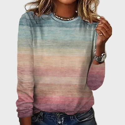 Knitted top with long sleeves