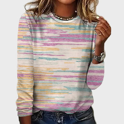 Knitted top with long sleeves