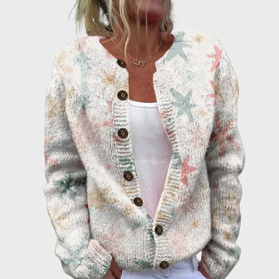 Elegant patterned knitted cardigan