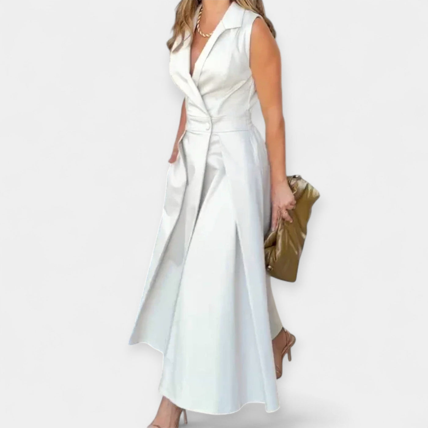 Midi dress with collar