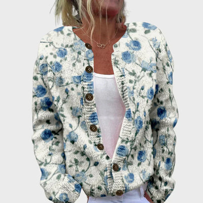 Elegant patterned knitted cardigan