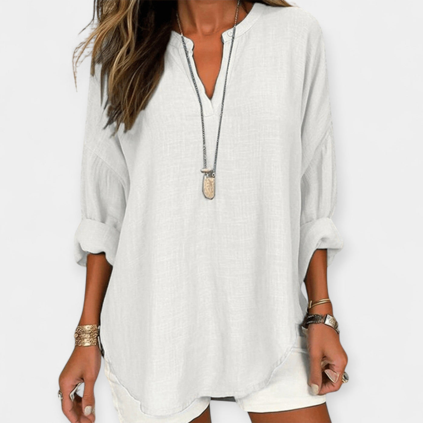 Linen beach blouse