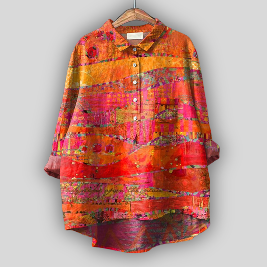Multicolored blouse with artistic design