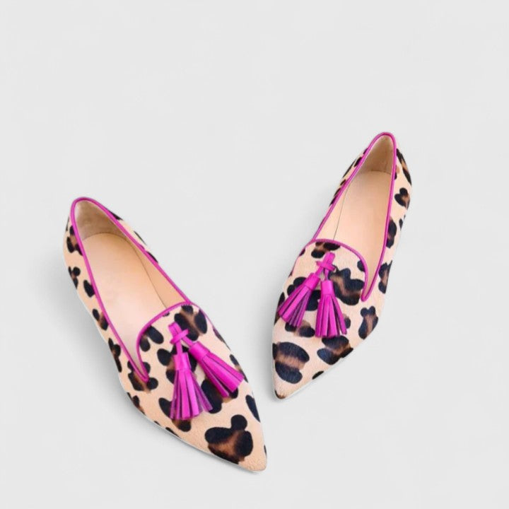 Bold leopard print loafers