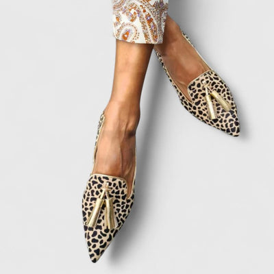 Bold leopard print loafers