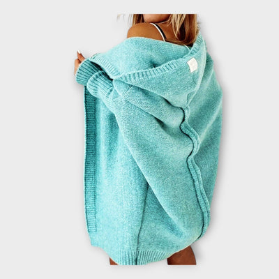 Knitted hooded cardigan