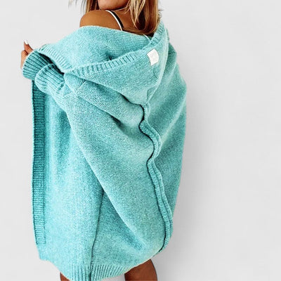 Comfortable knitted cardigan with hood