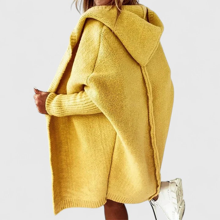 Comfortable knitted cardigan with hood