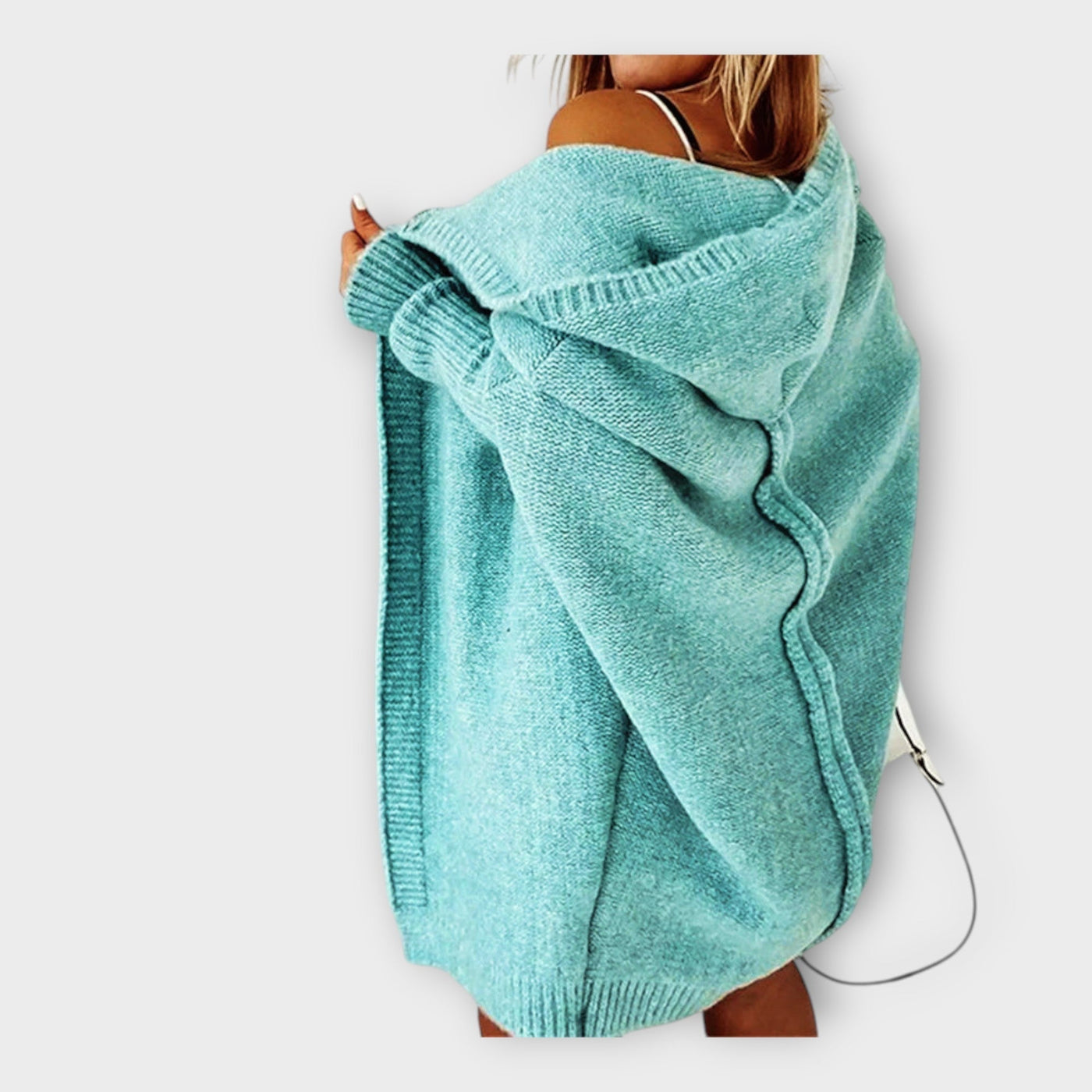 Knitted hooded cardigan