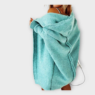 Knitted hooded cardigan