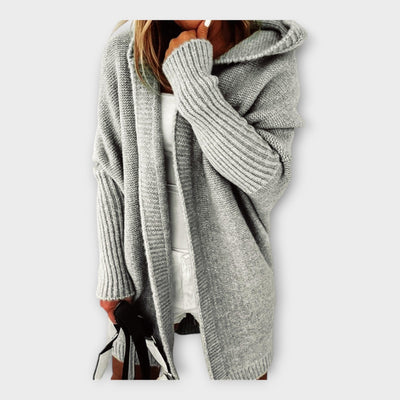 Knitted hooded cardigan