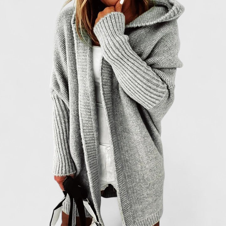 Comfortable knitted cardigan with hood