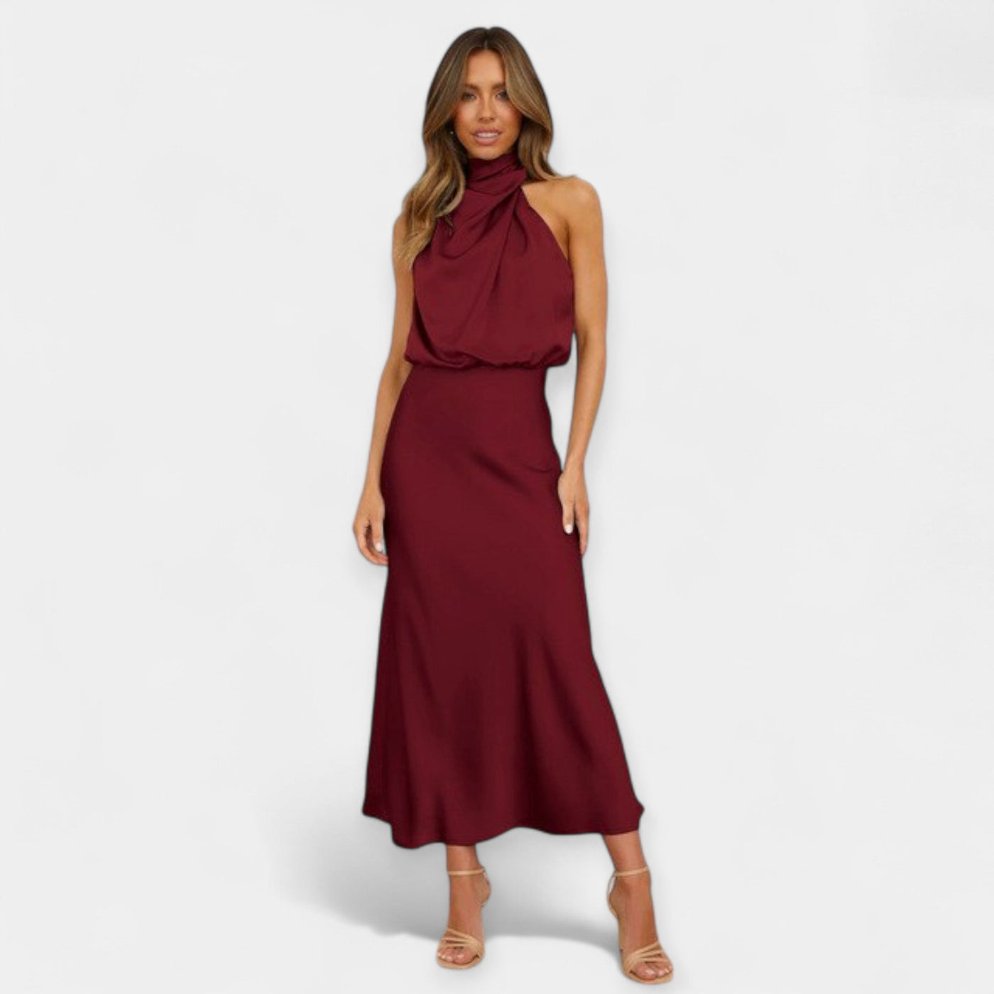 Off-the-shoulder maxi dress