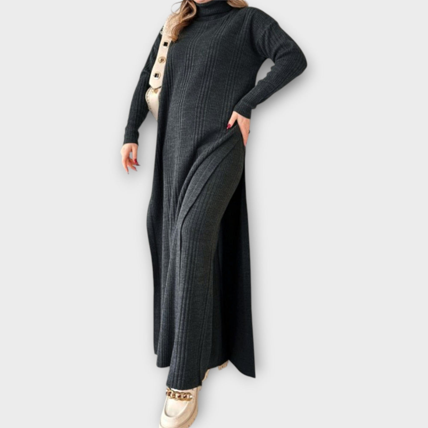 Knitted maxi dress with a loose cut