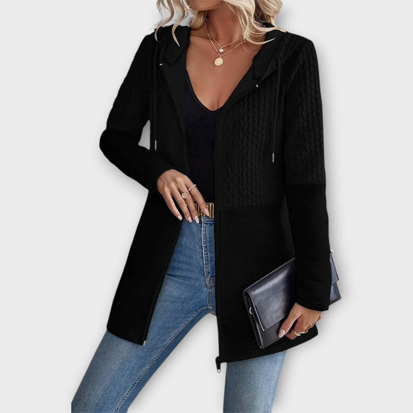 Stylish hooded jacket with modern details