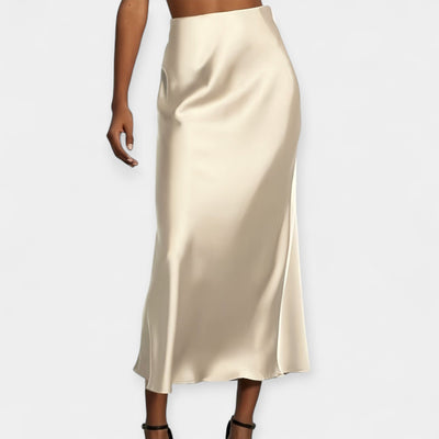 High-waisted midi skirt