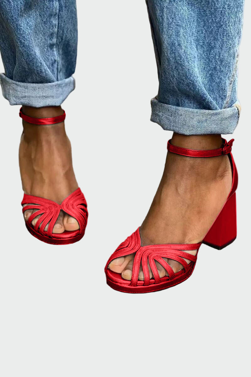 Two-tone heeled sandals