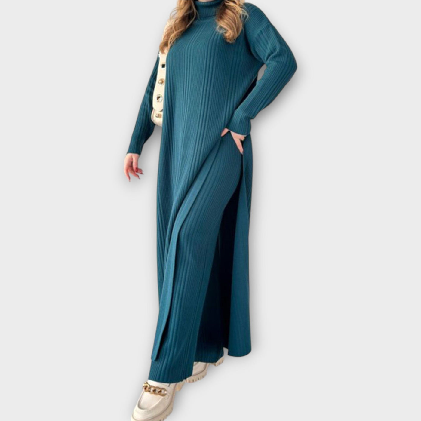 Knitted maxi dress with a loose cut