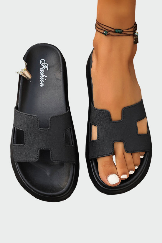 H-cutout sandals