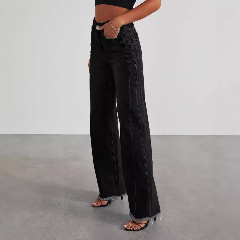 High-waisted Straight Fit Jeans