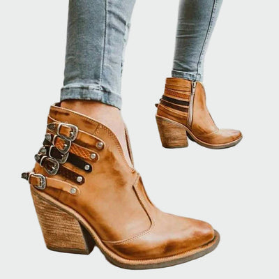 Retro leather boots
