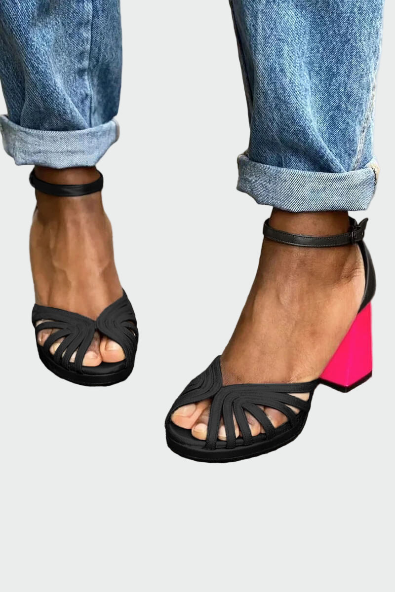Two-tone heeled sandals
