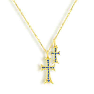 Double cross necklace