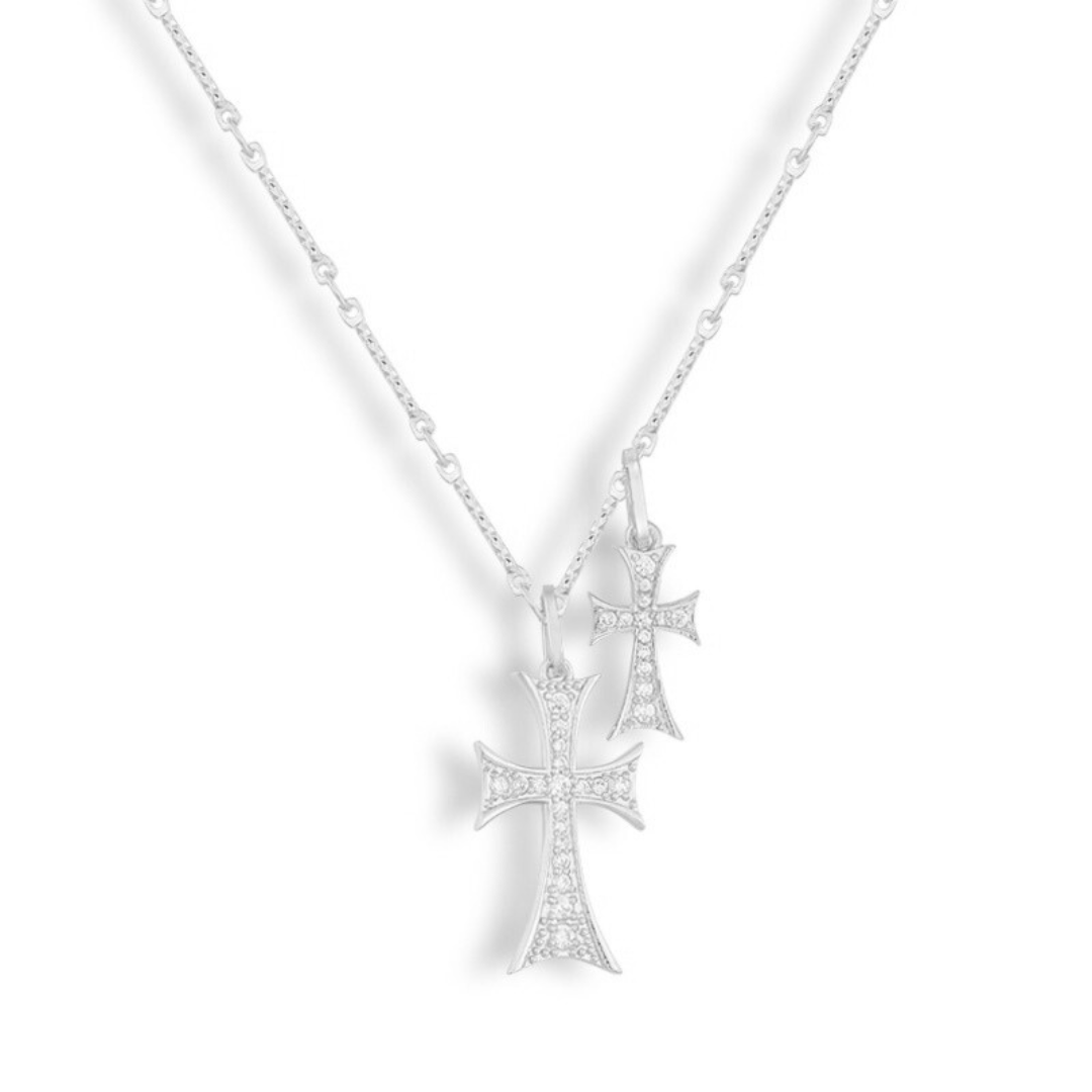 Double cross necklace