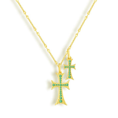 Double cross necklace