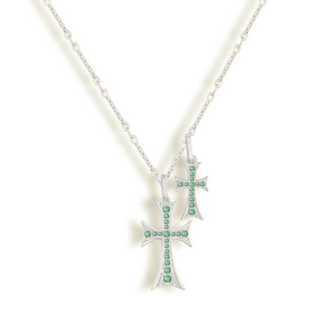 Double cross necklace