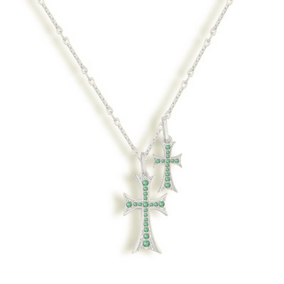 Double cross necklace