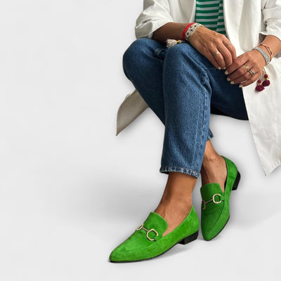 Vibrant Suede-Look Loafers