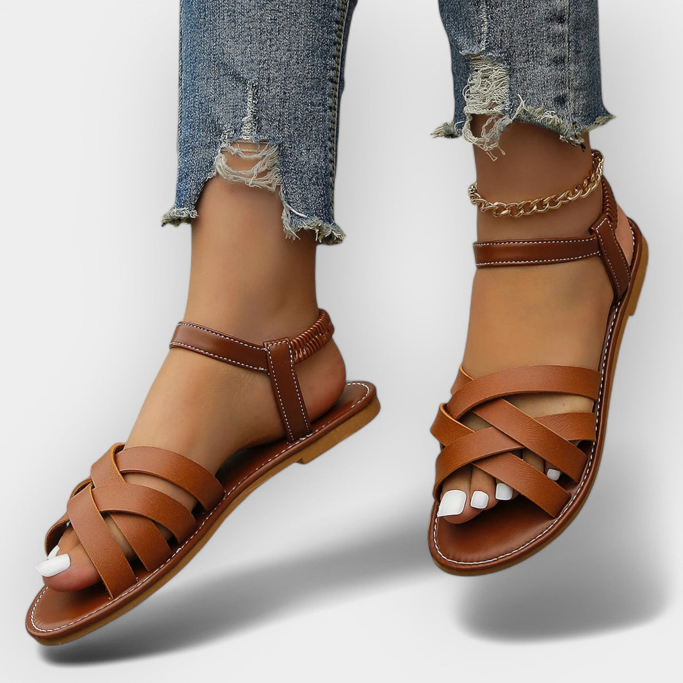 Handmade sandals with straps