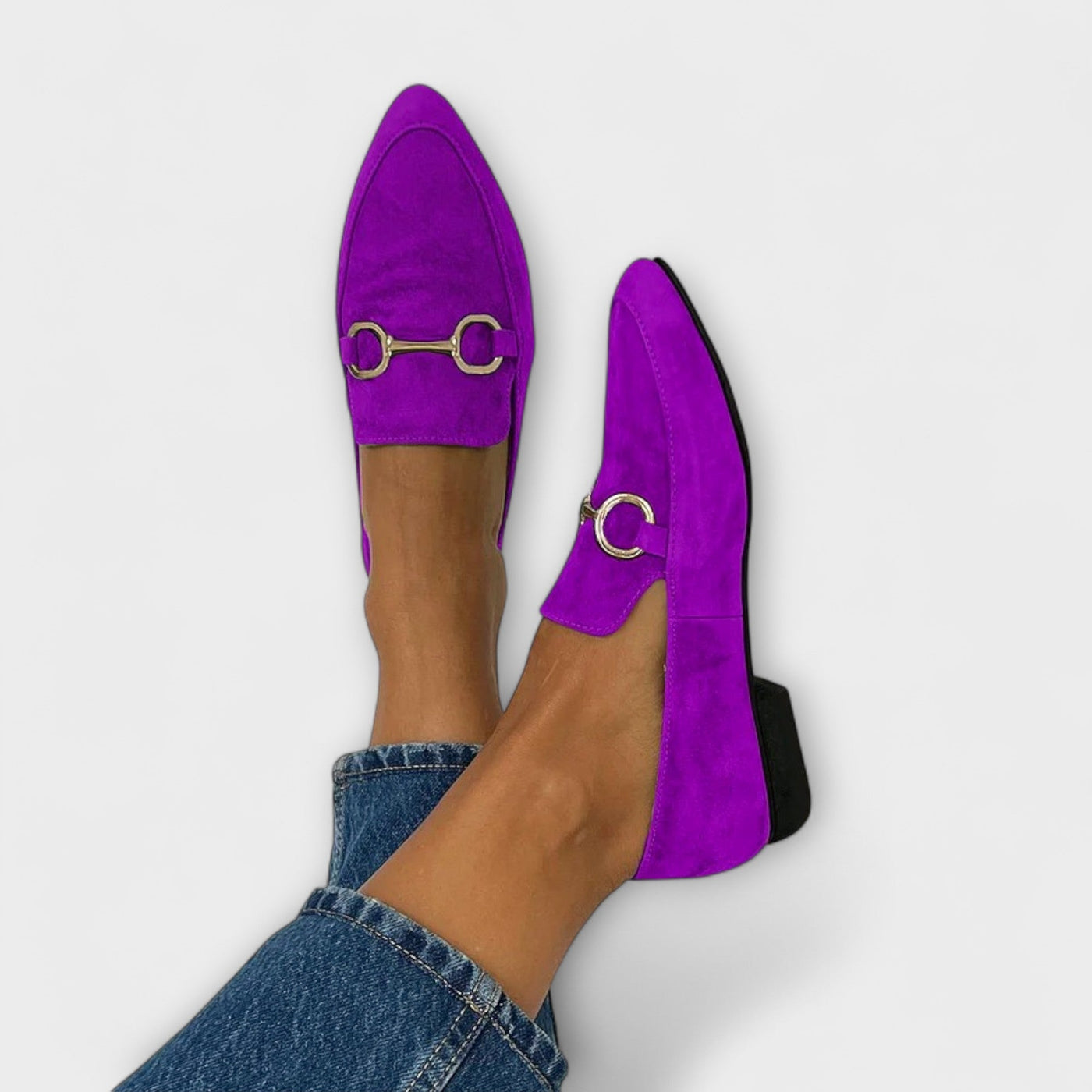 Vibrant Suede-Look Loafers