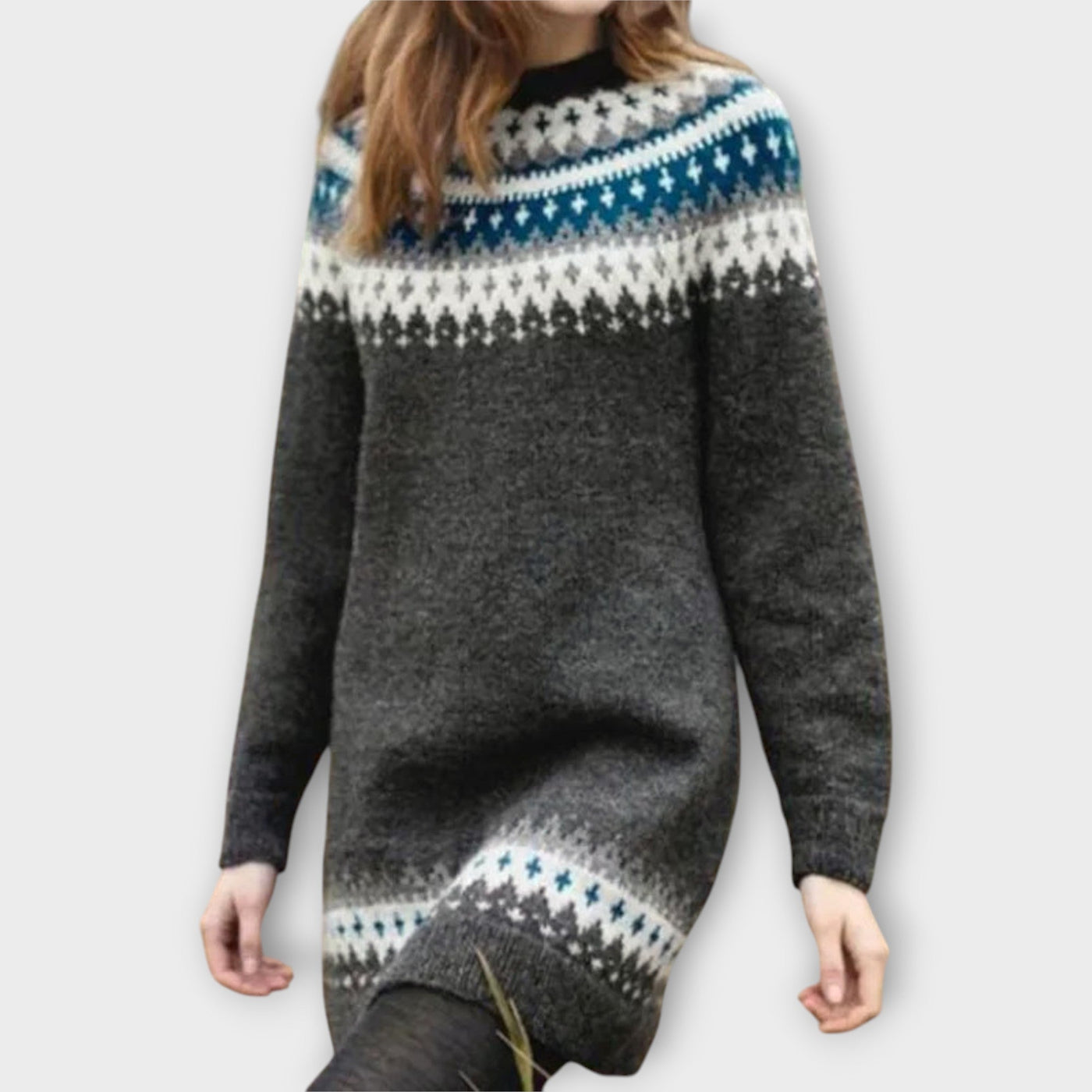 Knitted sweater with a pattern