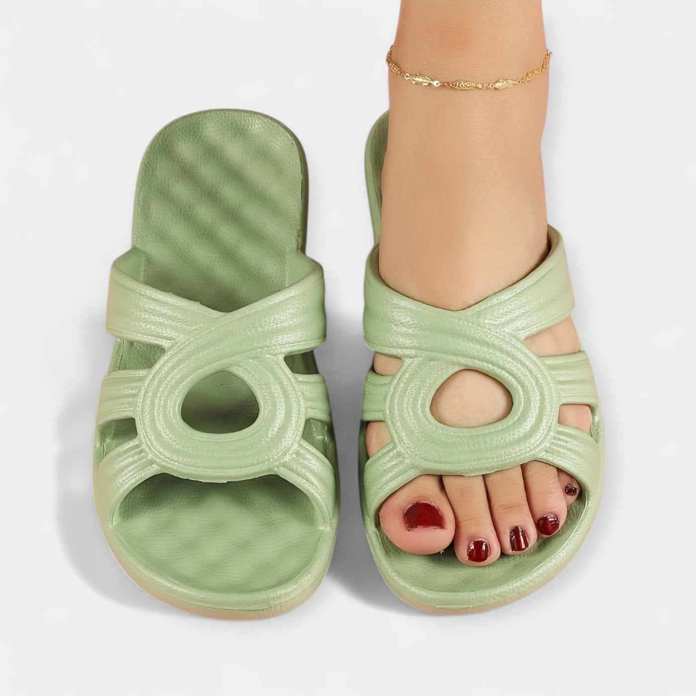 Interlocking Strap Pool Slide Sandals