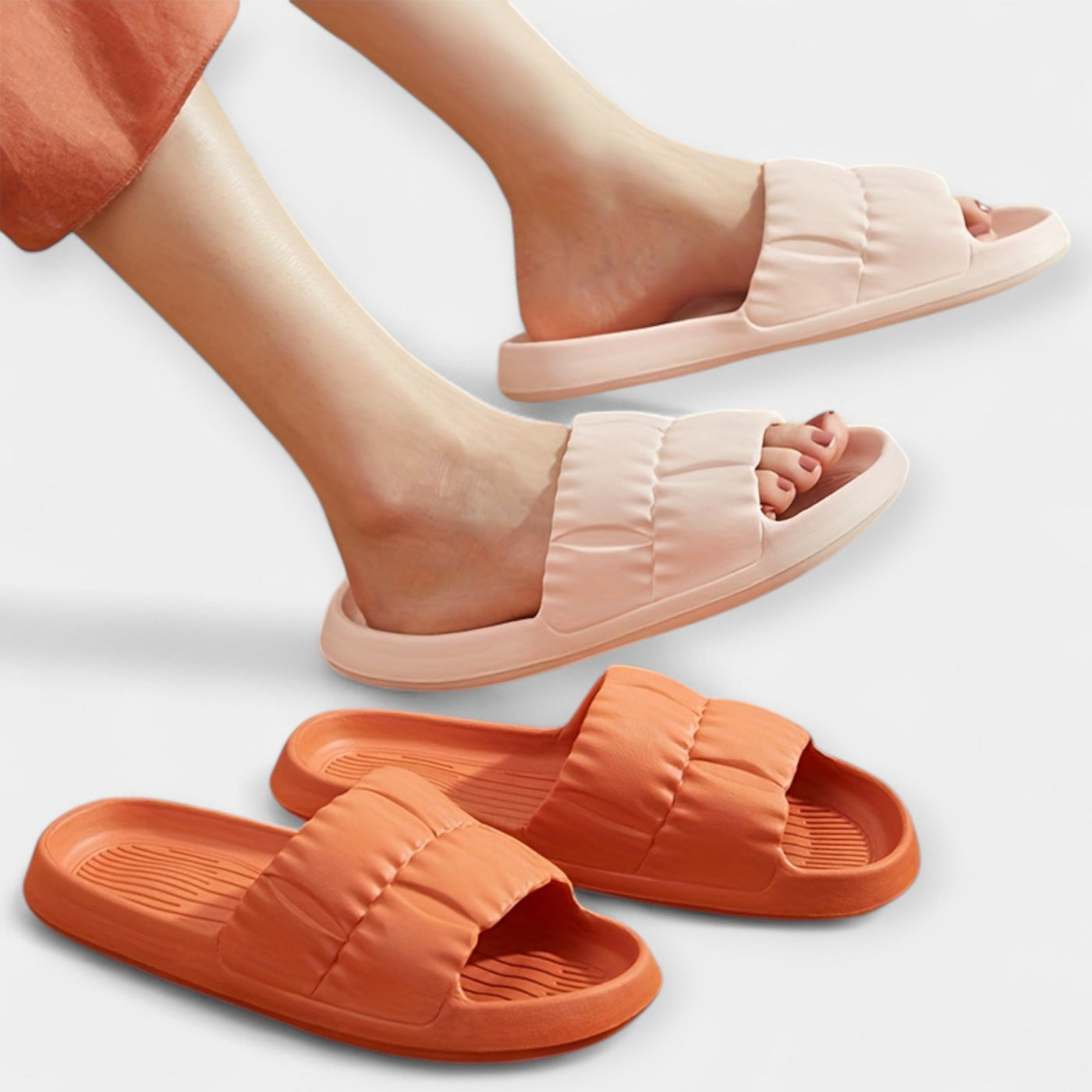 Padded Texture Comfort Slide Sandals
