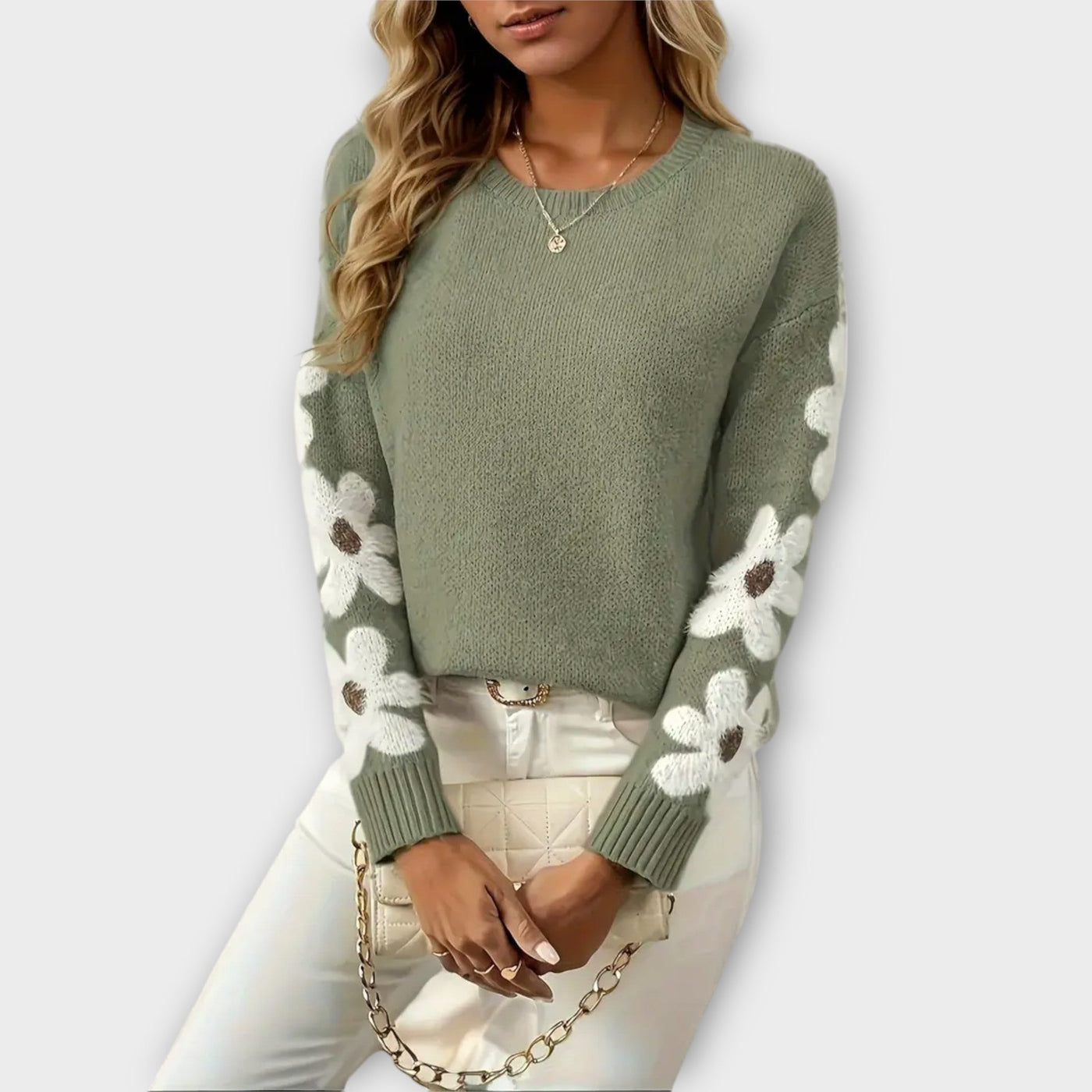 Soft floral sweater
