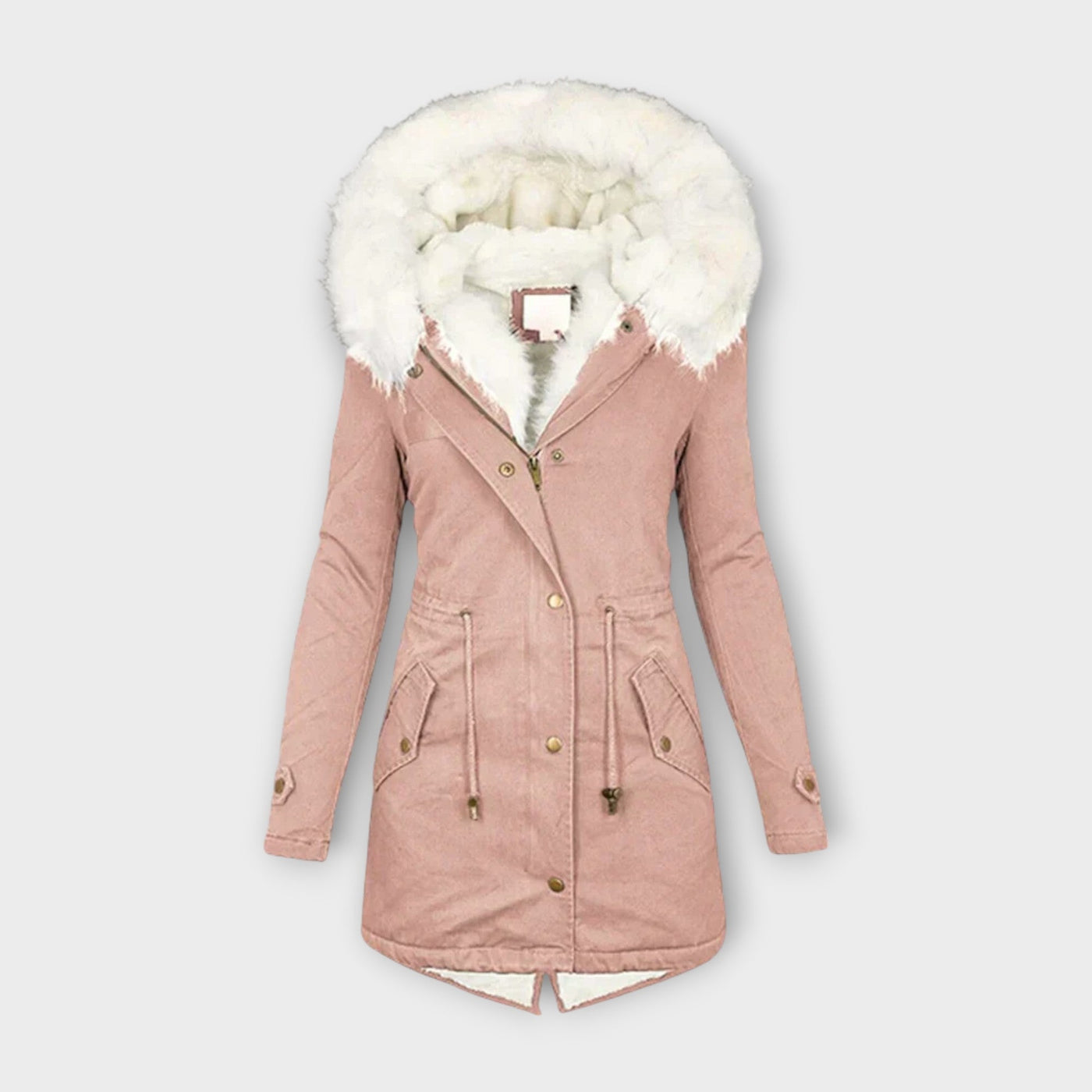 Luxury Jacket with Faux Fur Trim and Fleece Lining