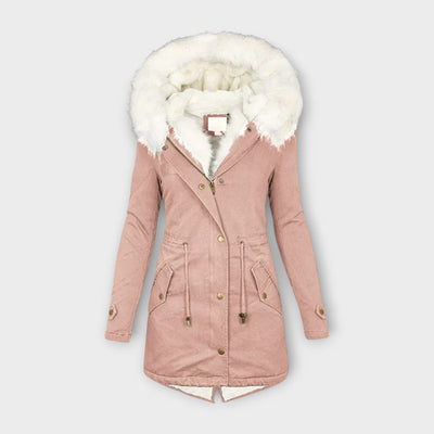 Luxury Jacket with Faux Fur Trim and Fleece Lining