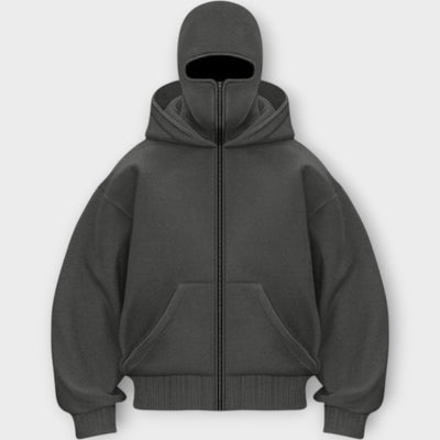 Hooded sweatshirt with front zip