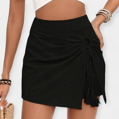 High-waisted shorts-skirt