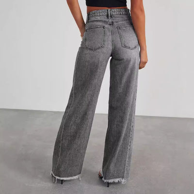 High-waisted Straight Fit Jeans